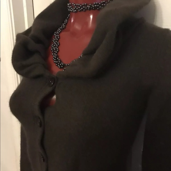 Sarah Spencer Cardigan Sweater Womens- Size S -Lambswool/Rabbit Hair Blend Brown - Picture 9 of 10